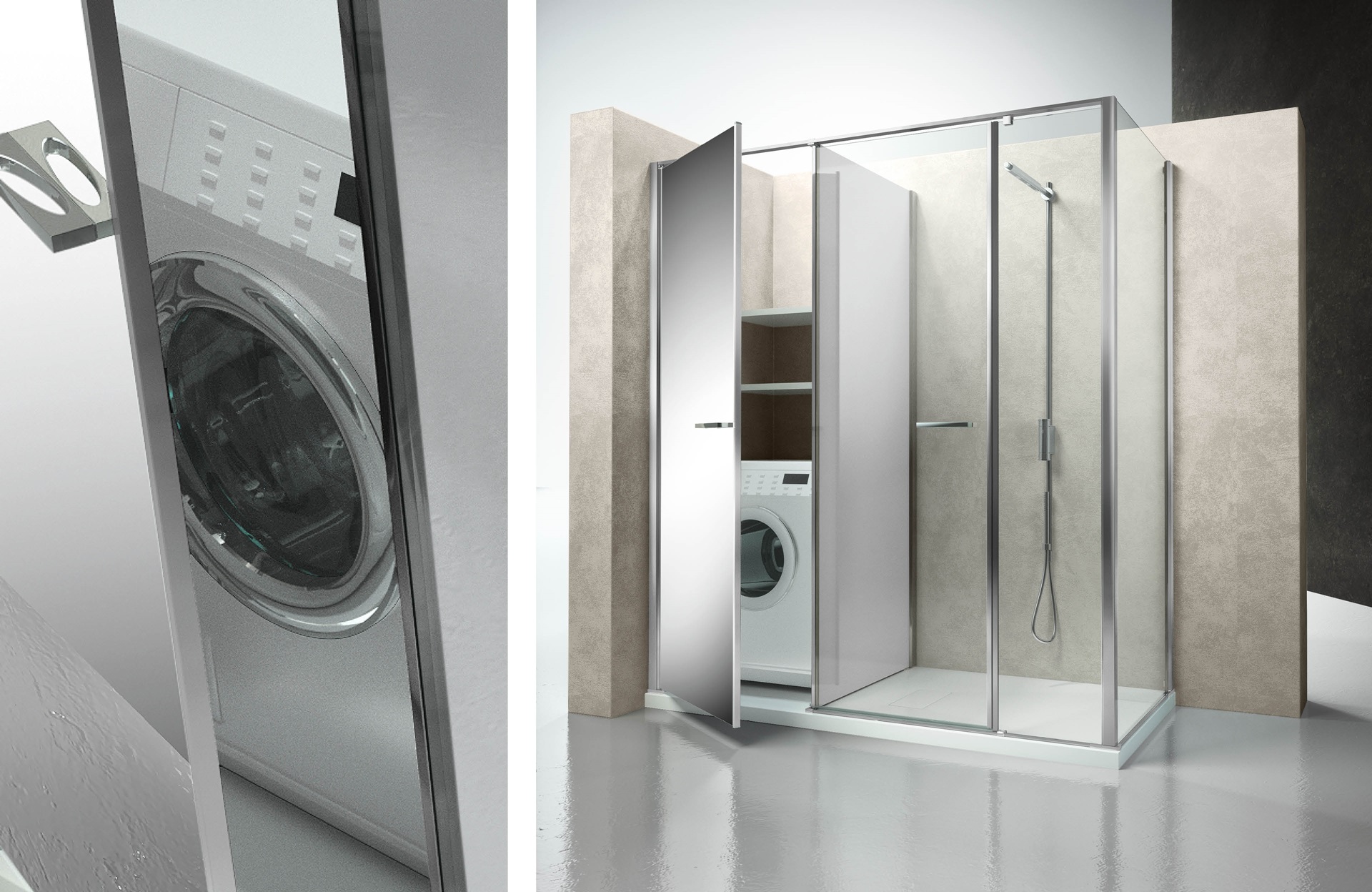 Cabina ducha compartimiento lavadora – Twin 