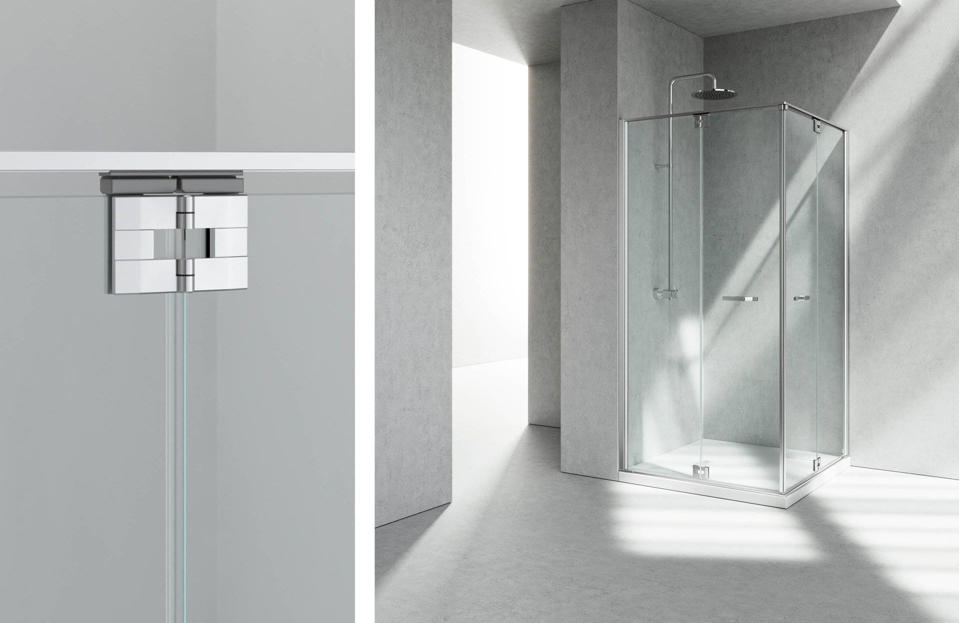 Folding shower enclosure corner – Replay 