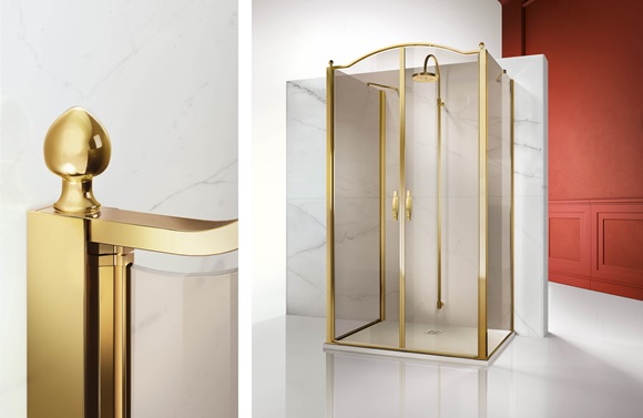 Pivot shower enclosure 3-side – Gold 