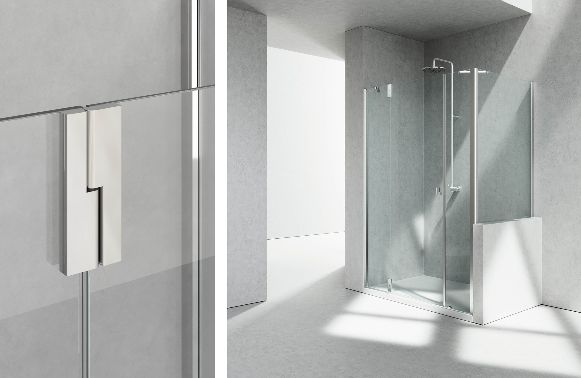 Pivot shower enclosure side panel – Supersintesi 