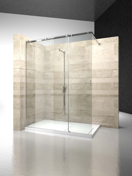 CK shower enclosure with a sliding shower door