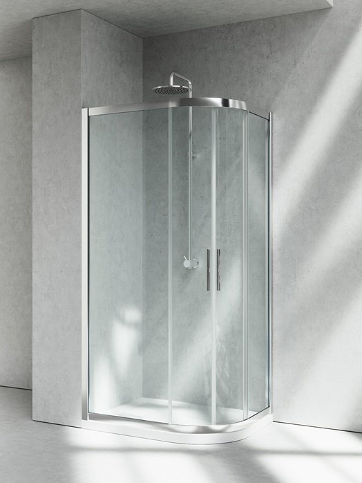 Cabina doccia angolo curvo con porta scorrevole ZD – Serie 7000 - Vismaravetro