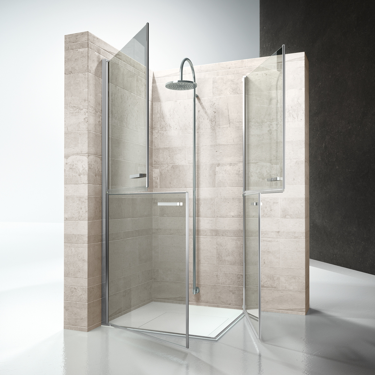 Shower enclosure for people with reduced mobility